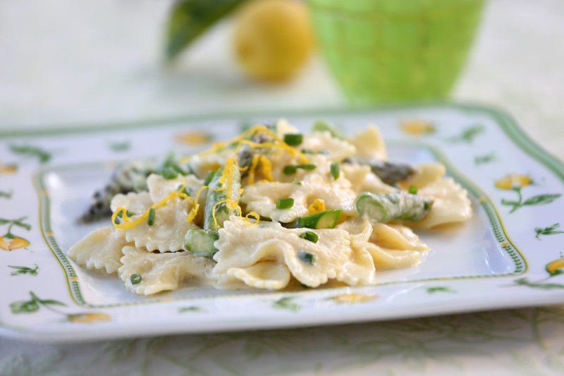 Farfalle with Roasted Asparagus, Lemon Cream, and Chives Recipe - Bramasole Olive Oil