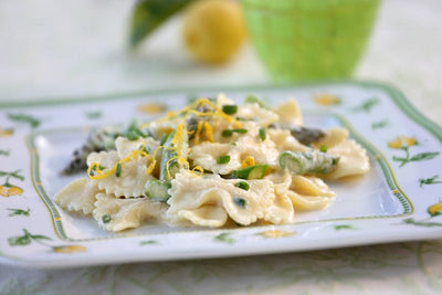 Farfalle with Roasted Asparagus, Lemon Cream, and Chives Recipe
