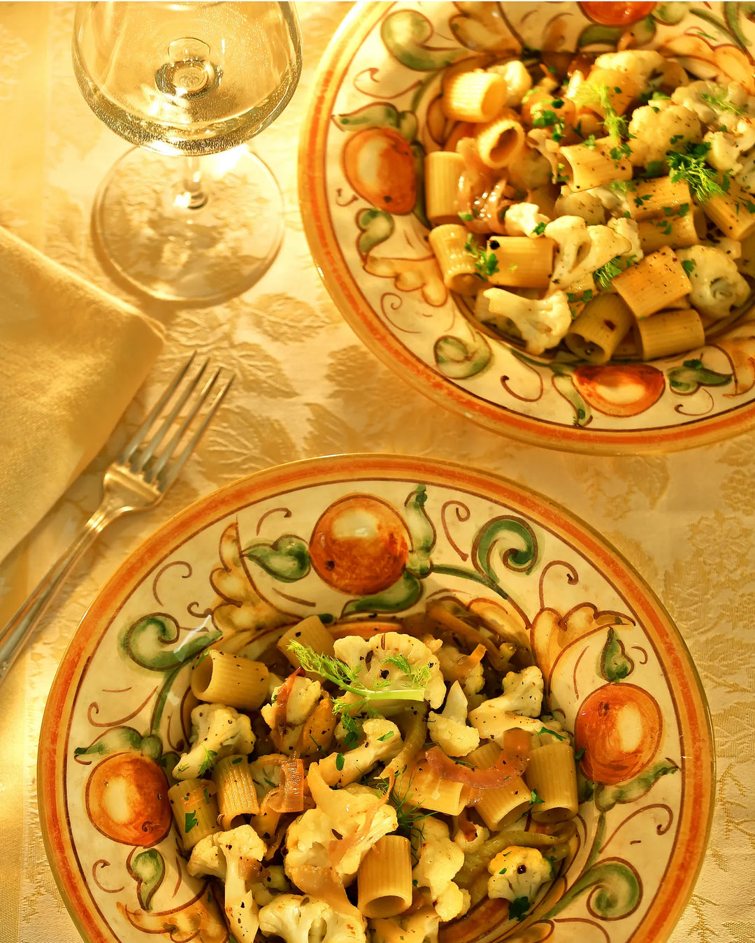 Mezze Maniche with Cauliflower, Fennel, and Red Onion Recipe