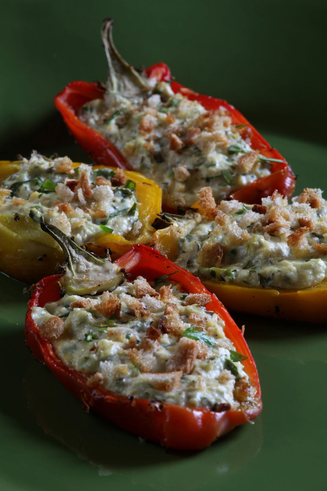 Recipe - BAKED PEPPERS with RICOTTA and BASIL - Bramasole Olive Oil